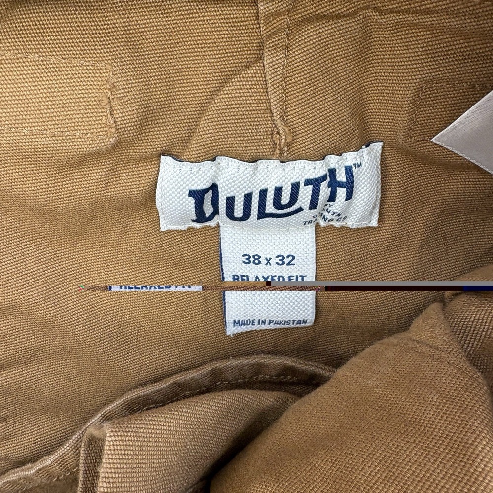 Duluth Pants Mens 38x31 Brown Flex Fire Hose Cargo Pockets Canvas Utility Work - Picture 8 of 15
